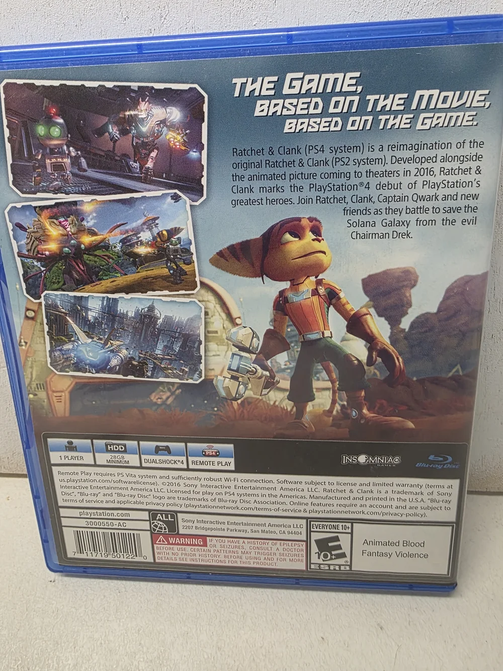 Ratchet & Clank PS4 PlayStation 4 2016 Tested Working w/ Case & Insert